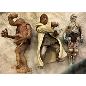 Lot Of 3 Vintage Hasbro Star Wars Action Figures Jedi Knight, Hammer , C-3PO